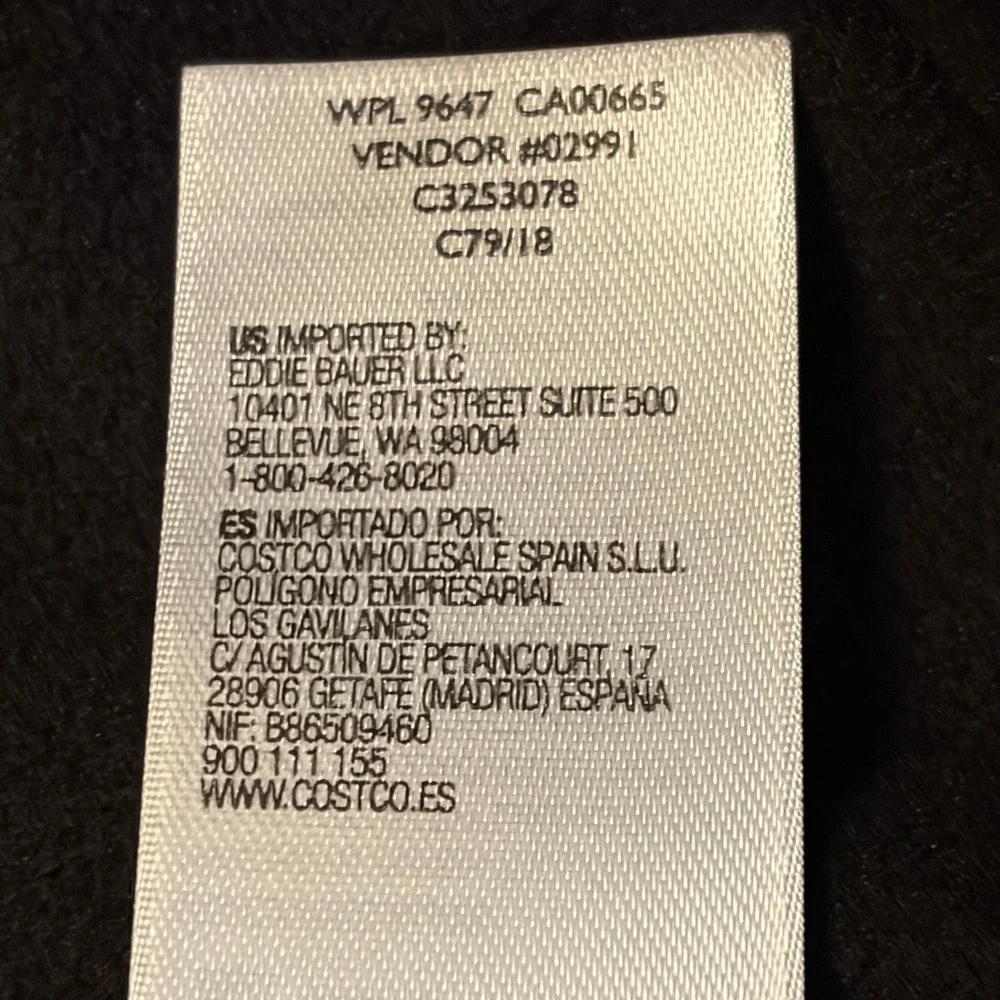 Eddie Bauer Fleece Lined Tech Pant Mens 34x30 Black Stretch Cargo Outdoor New